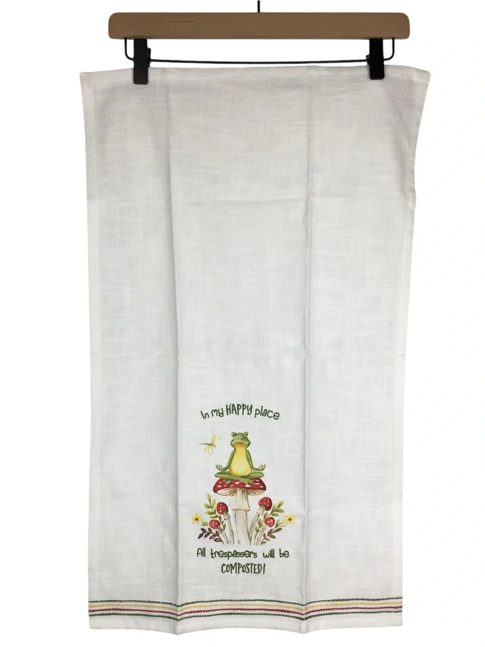 KAY DEE DESIGNS Cotton Dish Towel Frog Funny In My Happy Place Kitchen Decor